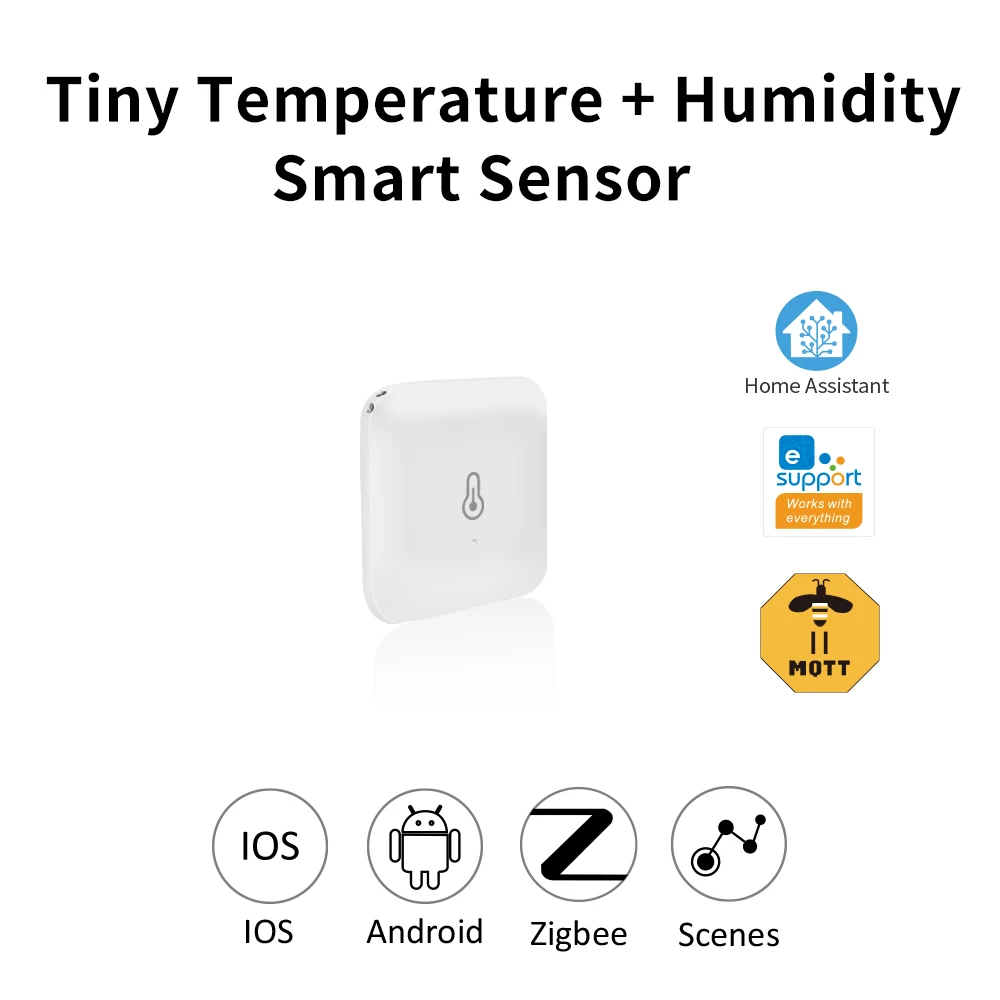 EWelink Zigbee Wireless Smart Sensor Tiny Temperature Humidity Monitor Compatible with Alexa Google Home Assistant