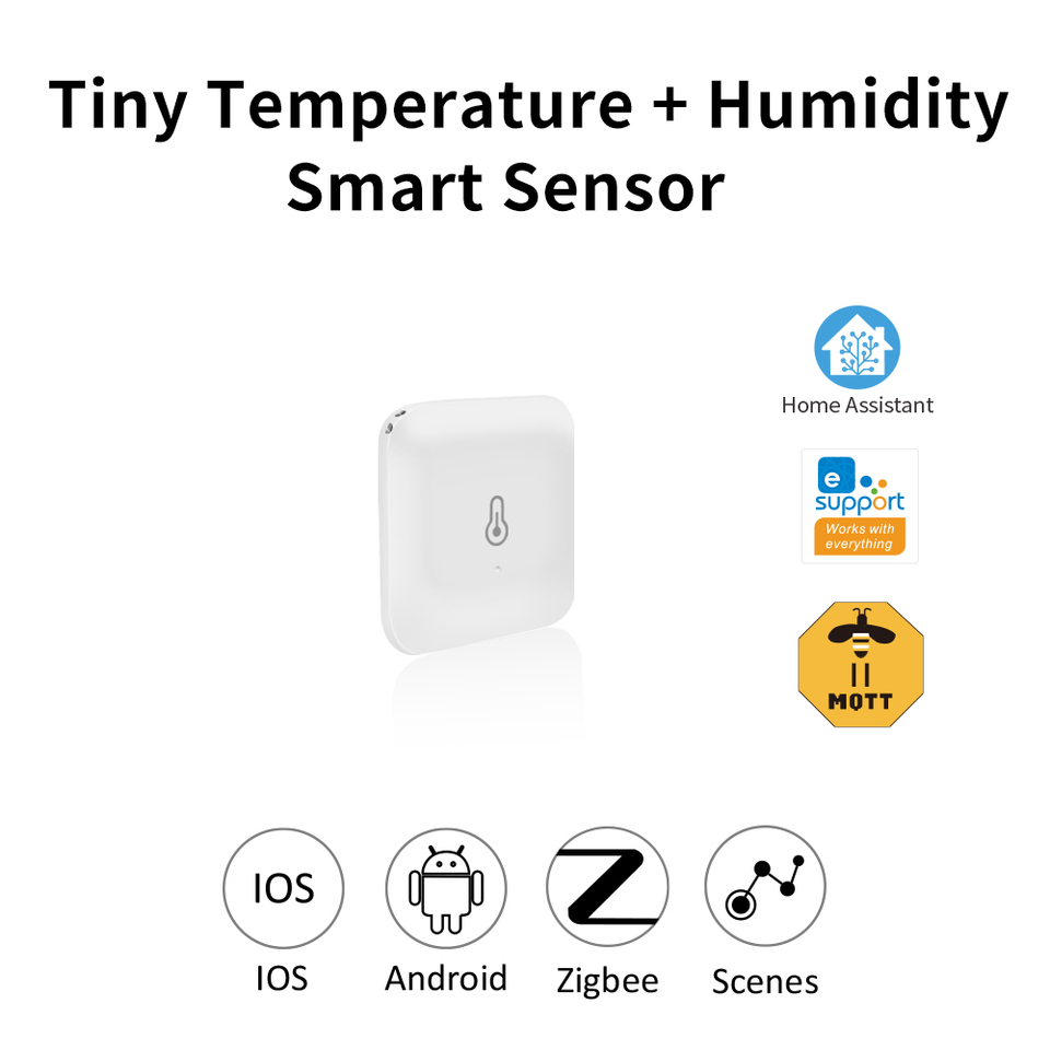  eWelink Zigbee Wireless Smart Sensor Tiny Temperature Humidity Monitor Compatible with Alexa Google Home Assistant 