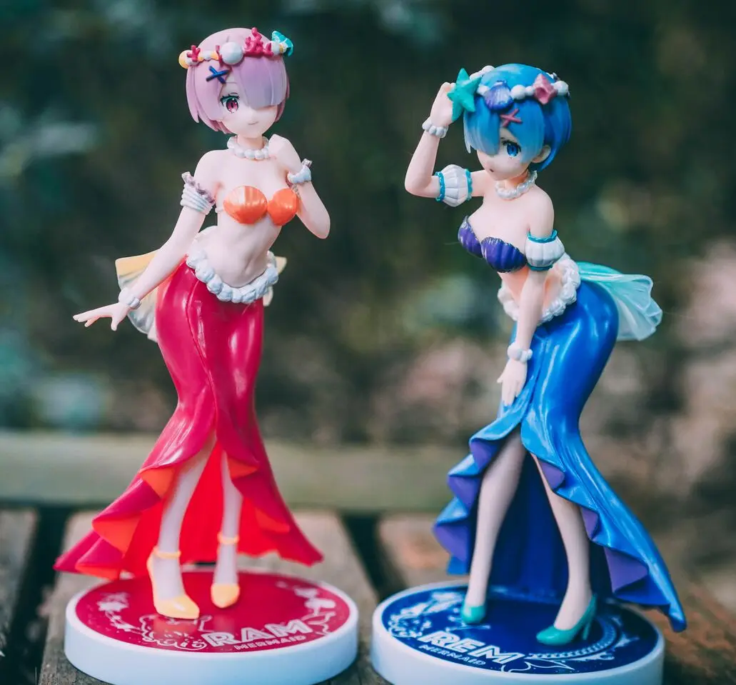 No box Original Japanese anime figure Rem Ram Mermaid Action Figures toys Anime figure Toys