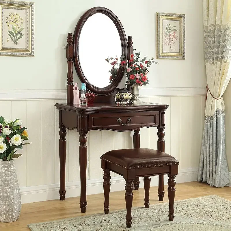 

American Mini Accessories Dressing Table Modern Simple Aesthetics Trendy Makeup Table Mirror Bedroom Penteadeira Home Furniture