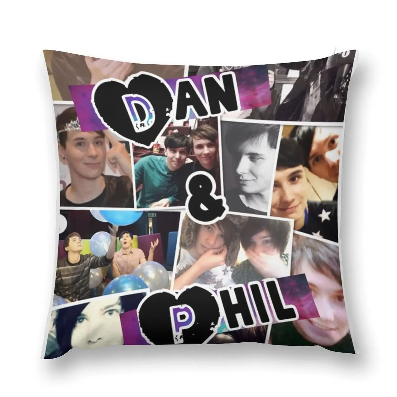 

Dan and Phil Collage Throw Pillow luxury decor Pillowcases For Pillows Cushion Covers For Living Room pillow