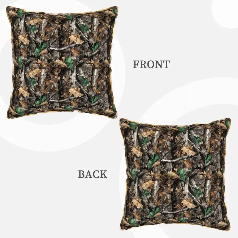 Outdoor Hunting Tree Camo Soft Velvet Throw Pillow Cover 18x18 Inch Pillow Case for Car Home Sofa Couch Bedroom Decoration