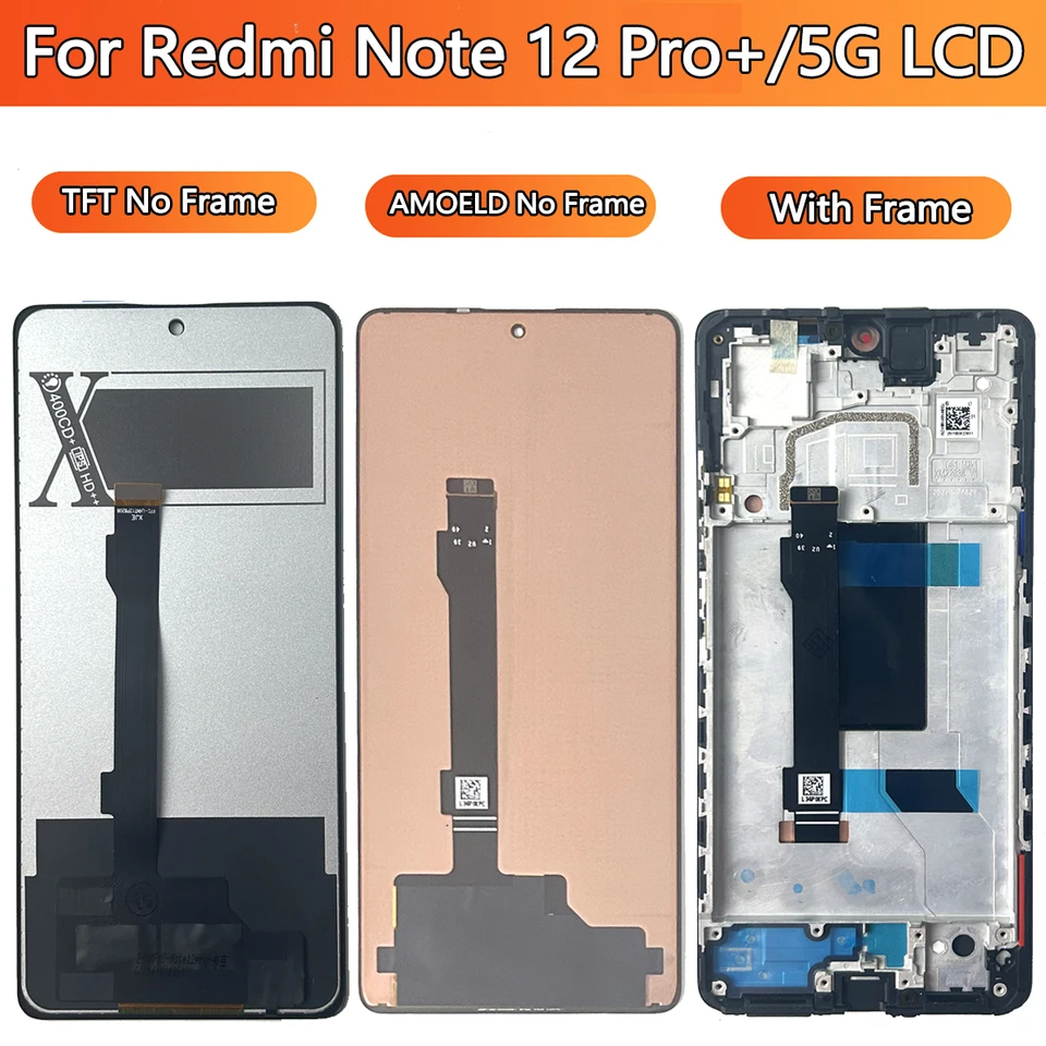 Pantalla Nueva para Redmi Note 12 Pro+ LCD Pantalla Táctil Digitizador Ensamblaje para Redmi Note 12 Pro Plus Reemplazo de Pantalla 3