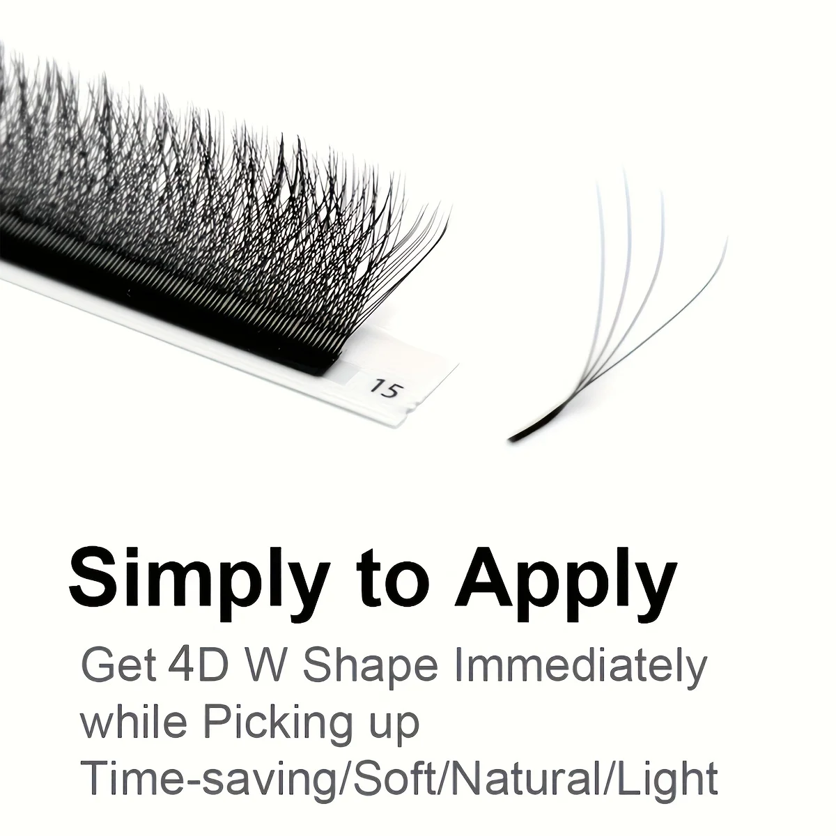 Automatische Blüte W-Form Bloom 3D 4D 5D 0,07 mm C/D Curl Mix Tray 8–15 mm vorgefertigte Fächer Wimpernverlängerungen natürlich weich