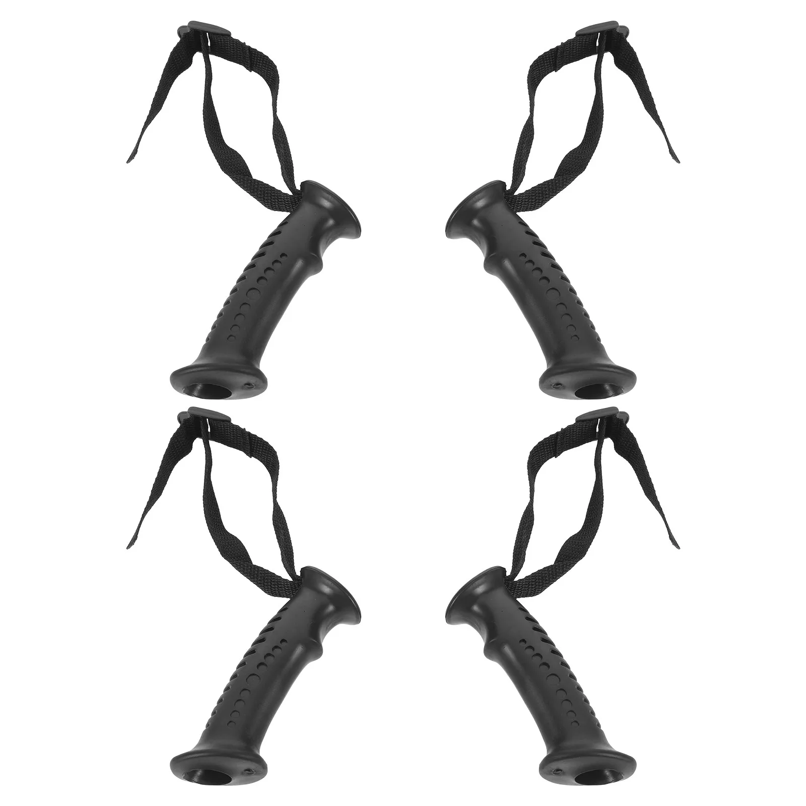 4Pcs Trekking Pole Ergonomic Handle Grip Replacement Black 20mm Hiking Stick Mountaineering Parts Wrist Strap Pole Grip Handle