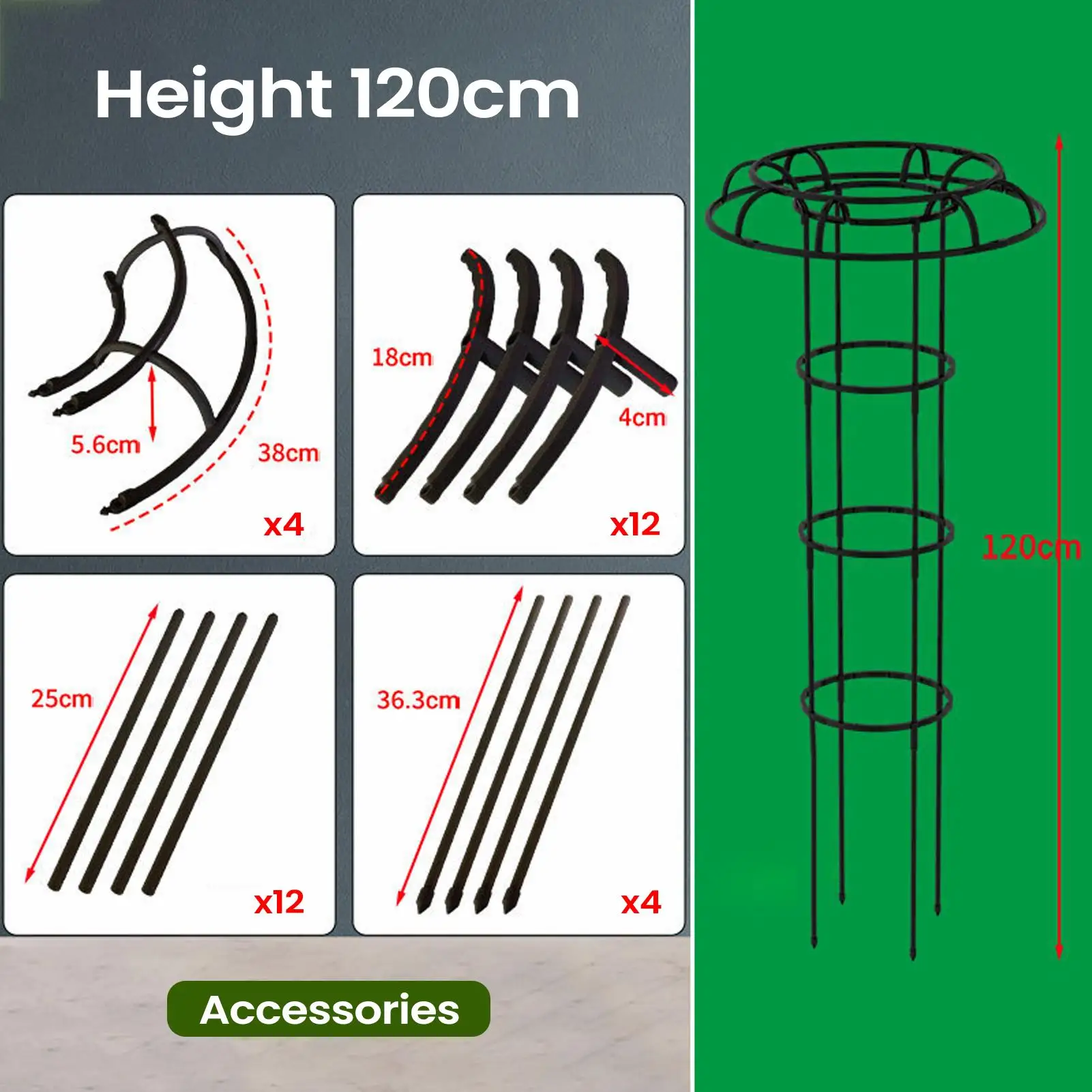 Garden Trellis For Plants Artistic Vertical Pole Potted Plants Umbrella Trellis For Vines Flowers Pea Bean Tomato Clematis