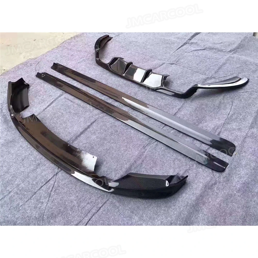 Real Carbon Fiber Front Bumper Lip Rear Diffuser Spoiler Side Skirts Set Accessories For BMW F85 F86 X5M X6M 2015-2018 Body Kits