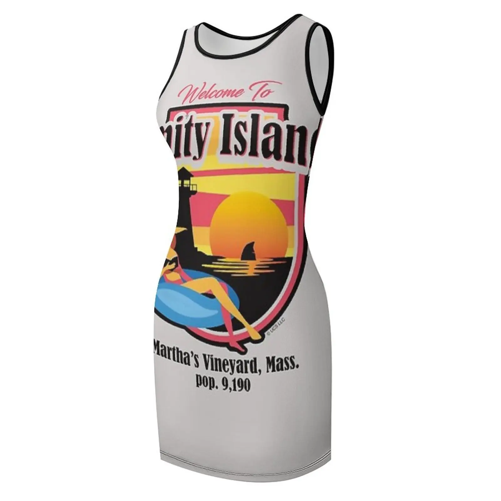 Willkommen bei Amity Island (Universal? UCS LLC) Ärmelloses Sommerkleid, Abendkleid, Damenbekleidung, Brautkleider für Partys