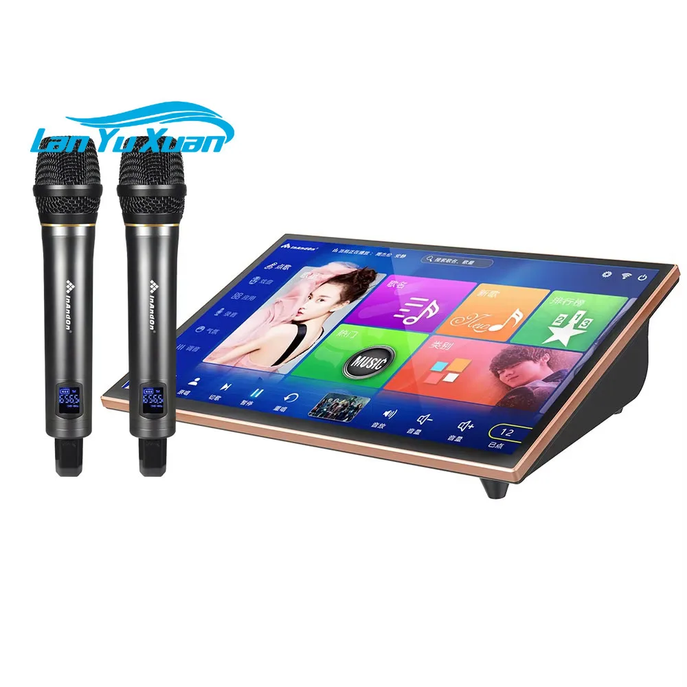 2024 InAndOn آلة الكاريوكي واي فاي 19 بوصة تعمل باللمس 8 تيرا بايت نظام الكاريوكي KTV الغناء مشغل الكاريوكي مع الميكروفونات