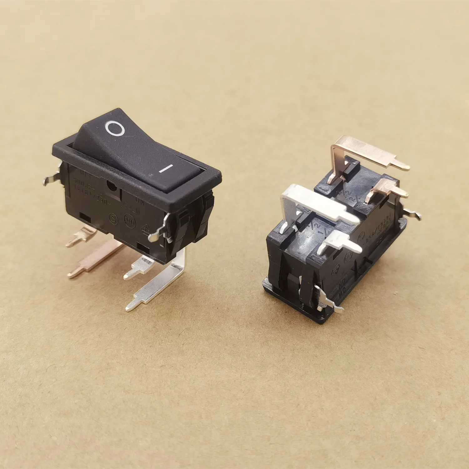 Original New 100% SDDJF-4 16A 250VAC High Current Rocker Switch Black Bending 4Pin 2Gear Power Switch