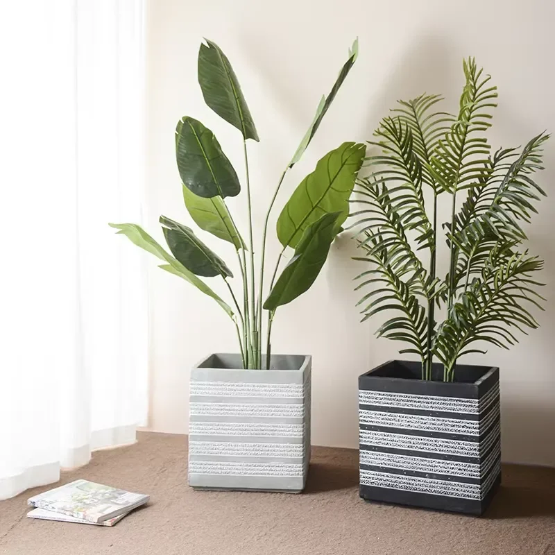 P31 Home Decor Nordic Concrete Planter Indoor Outdoor Fiber Clay Light Weight Cement Garden Pots