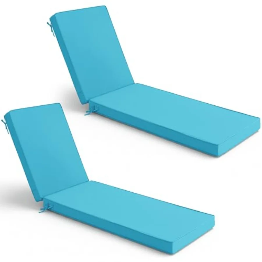 

Chaise Lounge Cushions Outdoor Set of 2 - Waterproof and Fade Resistant Sun Lounger Replacement Cushions - Patio Lounger Pads w