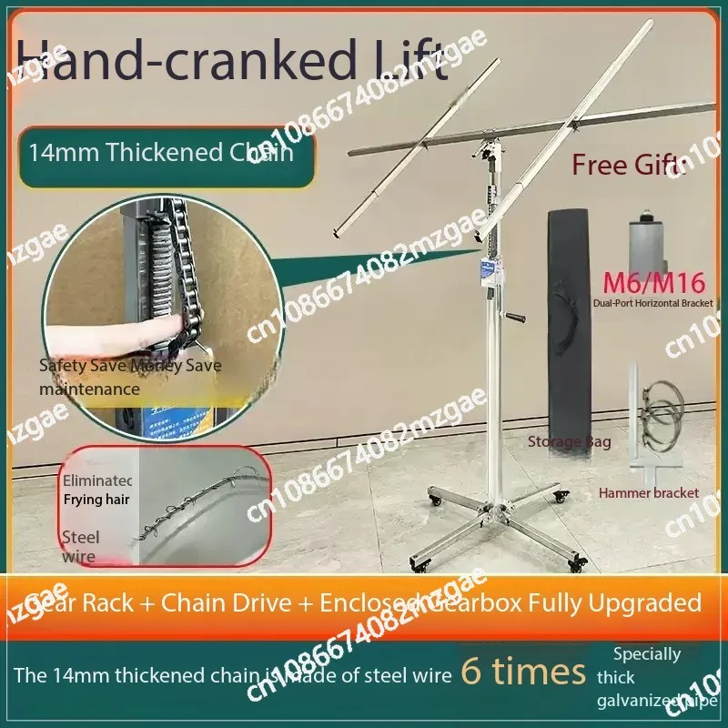 

Многофункциональный 3-в-1 электрический/ручной подъемник для гипсокартона 3,8 м для потолка и украшения деревообработки, оборудование из нержавеющей стали