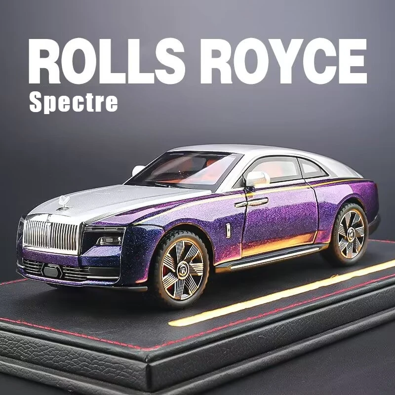 

1:24 Rolls-Royce Spectre Starlight, модель из сплава, литье под давлением металла, звуковой свет, автомобиль, игрушки для детей, автомобиль, подарок