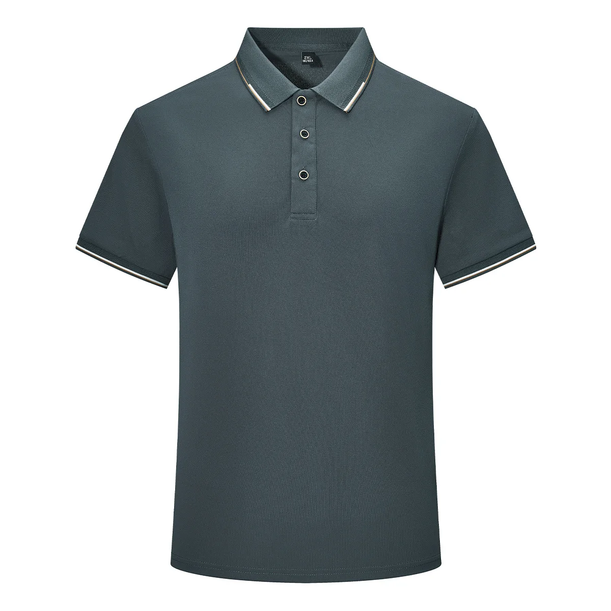 Polo de entrenamiento para hombre, a rayas Camiseta de manga corta con cuello de lujo, tops informales deportivos de retazos a la moda, novedad de verano