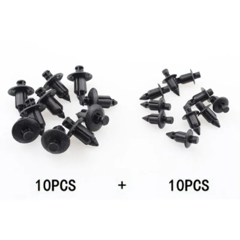 

Shields Rivet Cover Car 20pcs/Set 2 Type Nylon Black Fastener Fender Bumper 09409063145PK Push-in 8mm Replacement