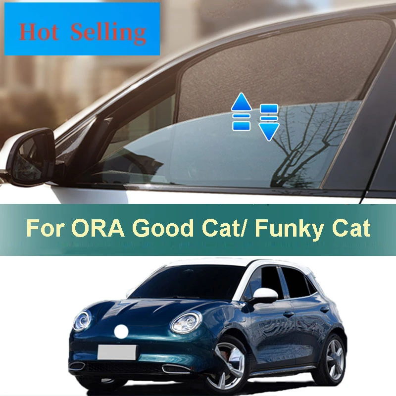 

For GWM ORA Good Cat Funky Cat 2021-2023 Magnetic Car Sunshade Side Window Sun Visor UV Heat Protection Sunshield Mesh Curtains