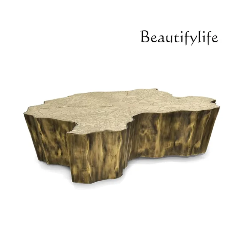 BJ Stainless Steel Light Luxury High-end Special-shaped Coffee Table Designer Villa Living Room Creative Art Irregular