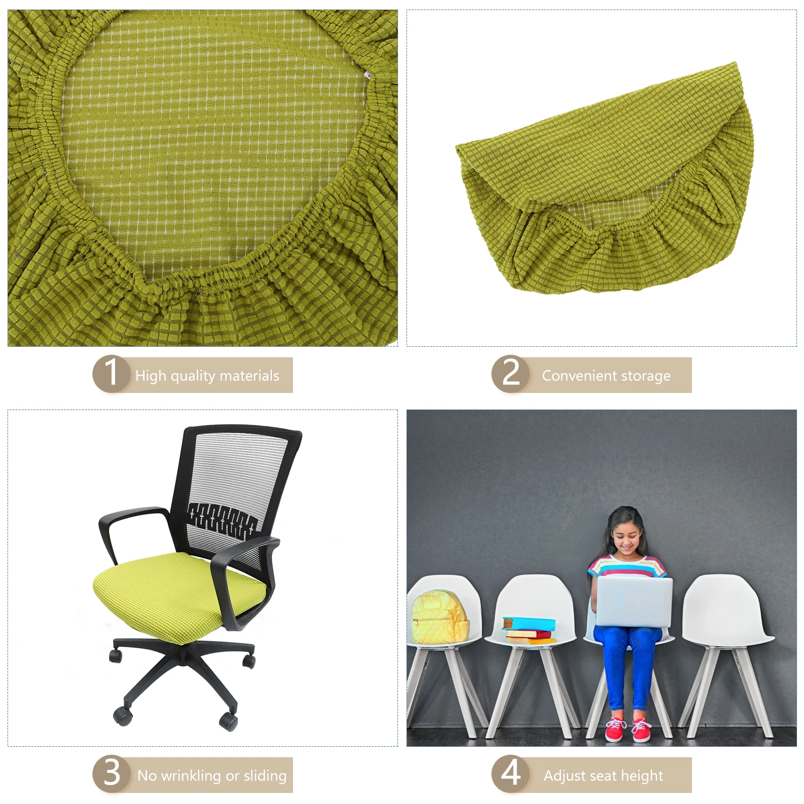 

Chair Cover Cushion Office Removable Covers Polyester Multifunctional Protective