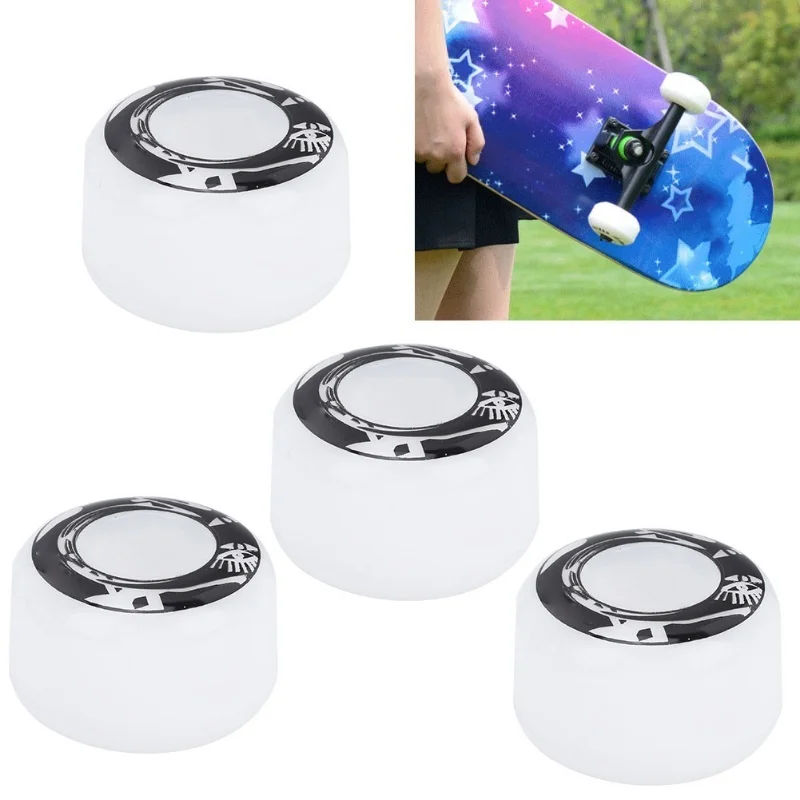 

4Pcs/Set High Elasticity PU Fish Board Skateboard Wheels Replacement Accessorieswhite With Pattern