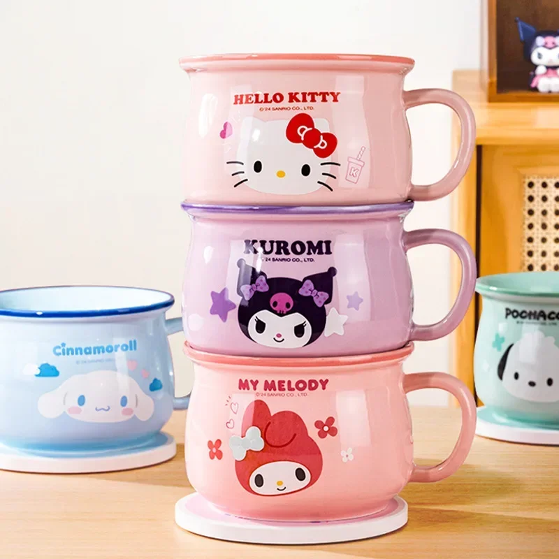 

Hello Kitty Cinnamoroll Anime Sanrio Ins Kuromi Ceramic Mug Cute Cartoon Kawaii Breakfast Milk Water Cup Gifts Toys for Kids