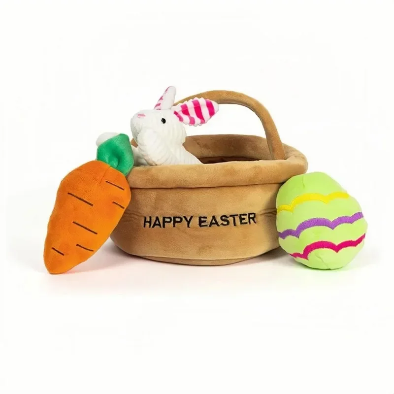 Cross-border New Easter Dog Toys Easter Pet Toy Set Nibble-resistant plush dog toys