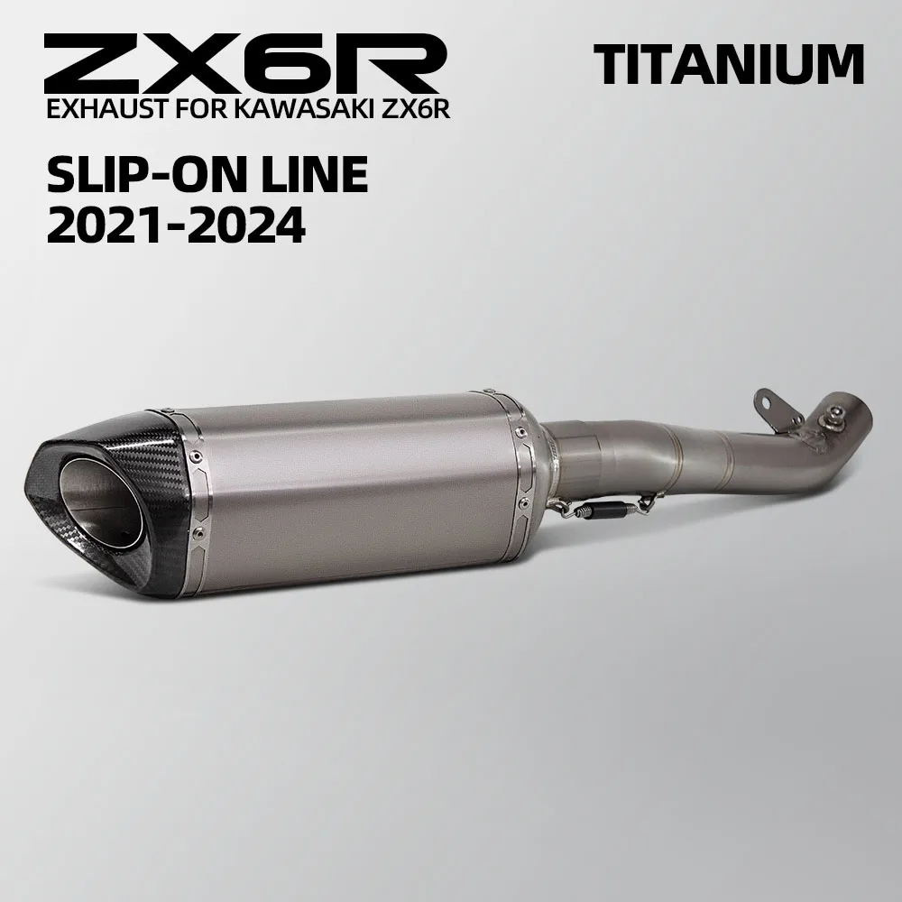 

ZX-6R exhaust Slip on Line muffler For Kawasaki ZX6R ZX-6R ZX636 2021-2026 motorcycle exhaust middle link pipe moto accessories