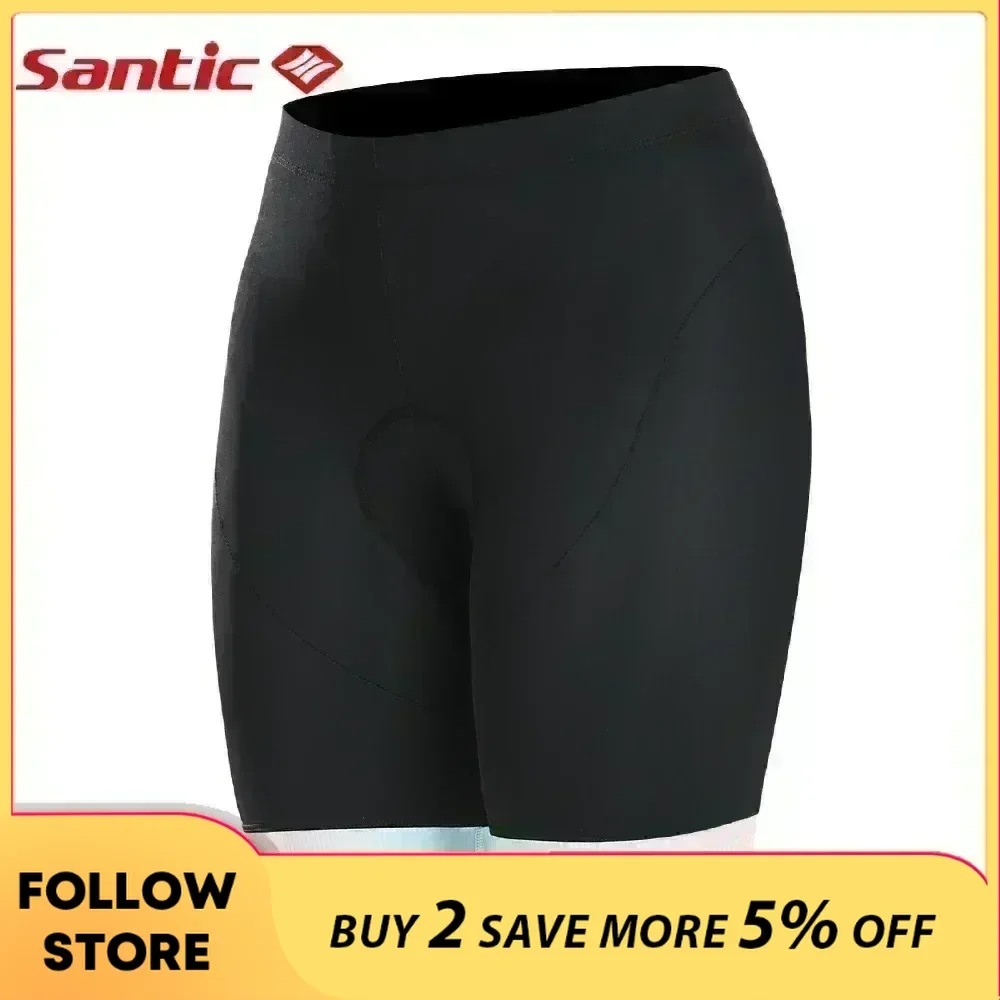 

Santic Cycling Shorts Women 4D Padded Bike Shorts Shockproof Anti-pilling Road MTB Slim Fit Stretch Pants Asia Size