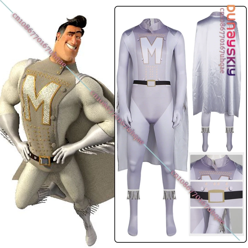 

Halloween Metro Man Cosplay Jumpsuits Anime Megamind Super Hero Bodysuit Hallowee Zentai Suit Party Masquerade Tights s-3xl
