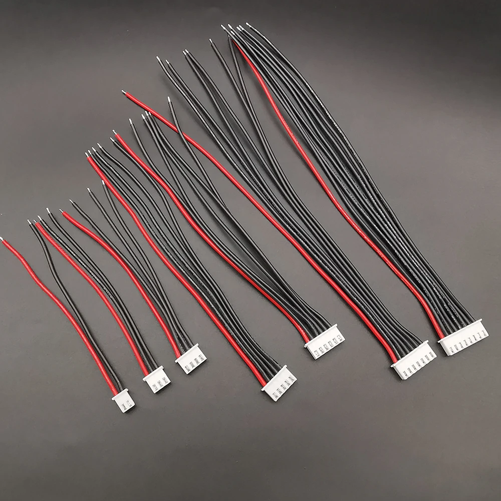 7Pcs/Set JST-XH 1S 2S 3S 4S 5S 6S 7S Lipo Battery Balance Plugs Charger Cable Lead Cord XH2.54 Connector 22AWG Silicone Wire