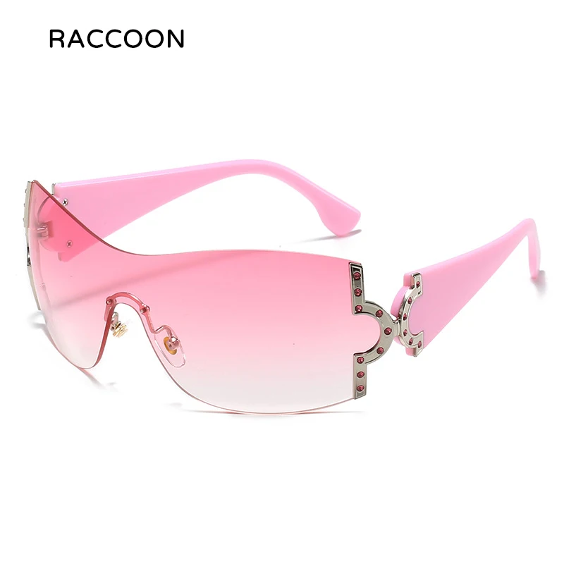 Oversized Y2K Rhinestone Sunglasses Women Vintage Wrap  display picture 3