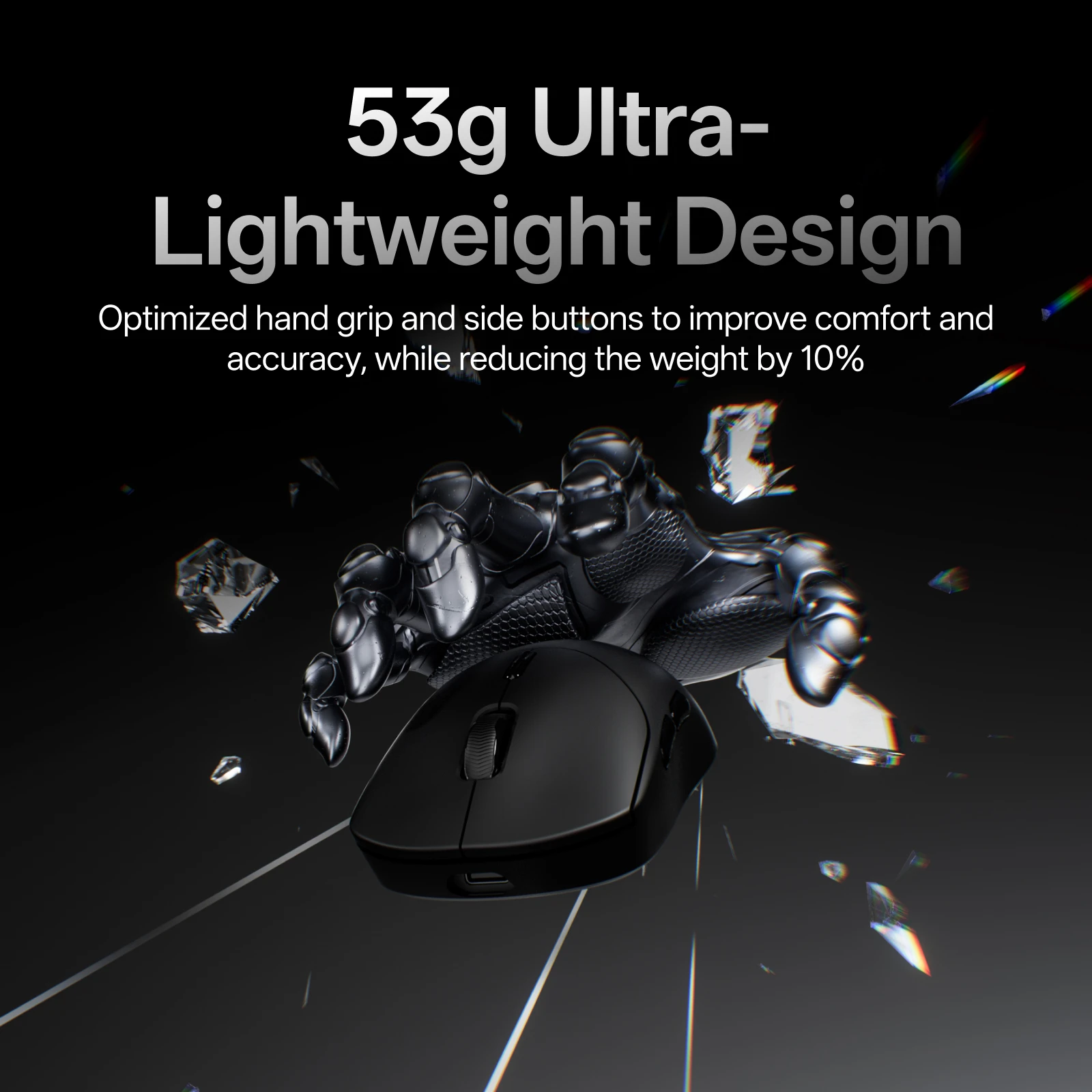 Rapoo VT2 Wireless Gaming Mouse True 8K Wireless Polling Rate Esports Grade 53g Lightweight 26000DPI Up to 500 Hr Battery Life image 4