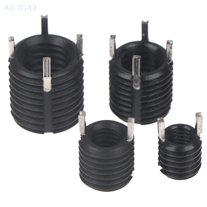 pogyrt 5pcs M8-M14 Keylock Wire Thread Insert ,Helicoil Nut Black Carbon Steel Key-locking Thread Repair Inserts