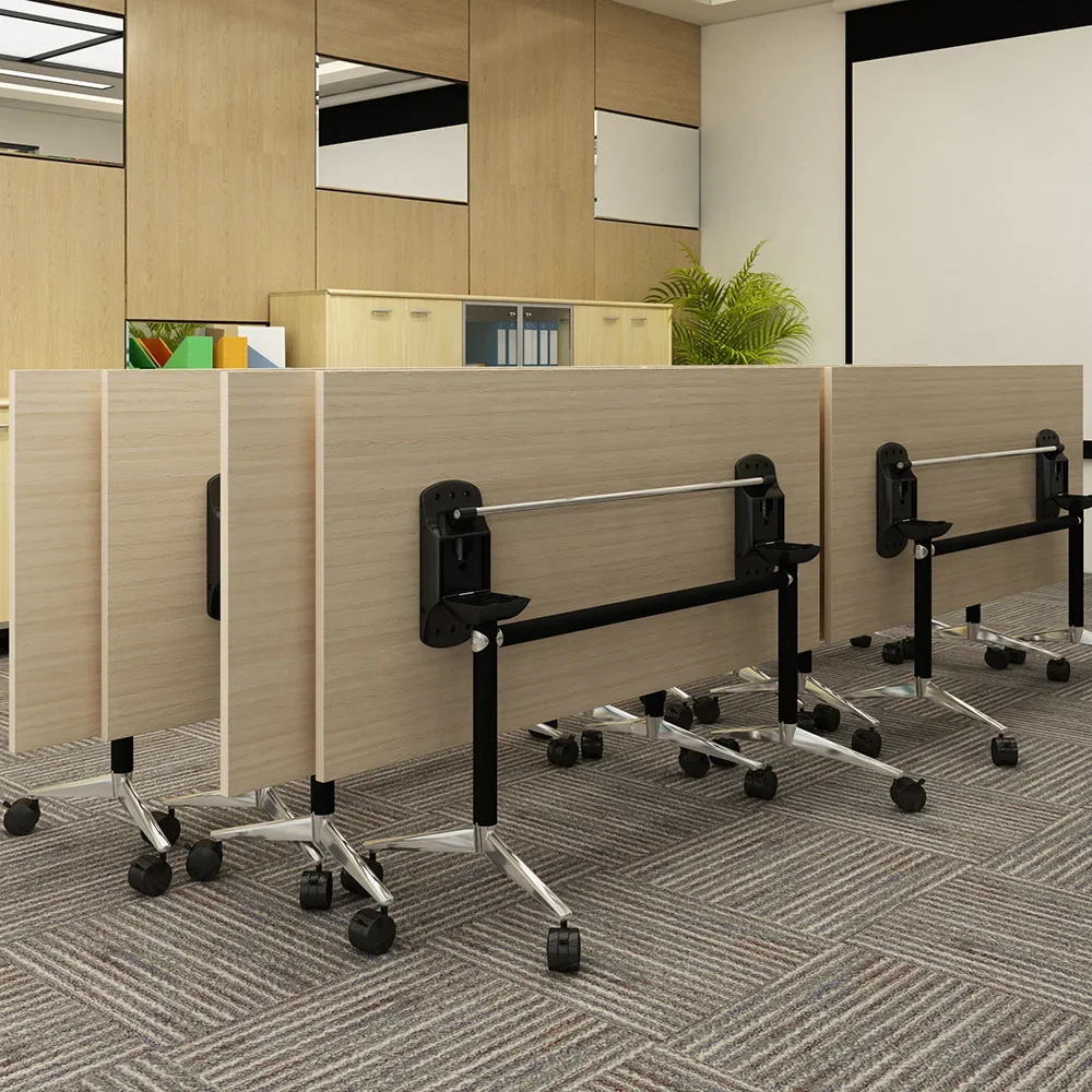 Multifunctional folding table, office training meeting table can be spliced mobile combination library reading desk