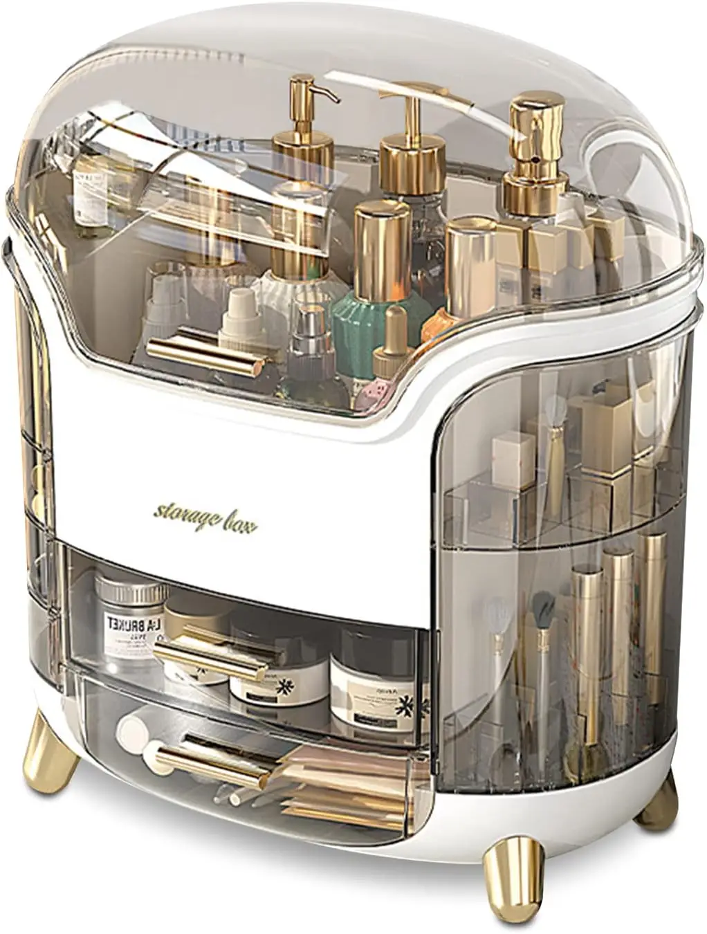 

Multi-Function Makeup Organizer Case with Lid & Drawers - Dustproof, Portable, Large Capacity