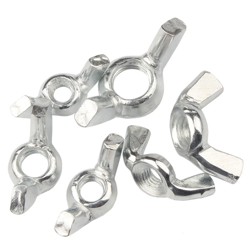 M3 M4 M5 M6 M8 M10 M12 White Zinc Butterfly Wing Nuts  Carbon Steel Wing Nuts Hand Tighten Nut