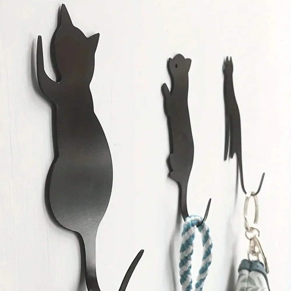 Decorazione da parete in metallo con gattino in 3 pezzi - Arte da appendere a tema animale carino per decorazioni per soggiorno, camera da letto e porta