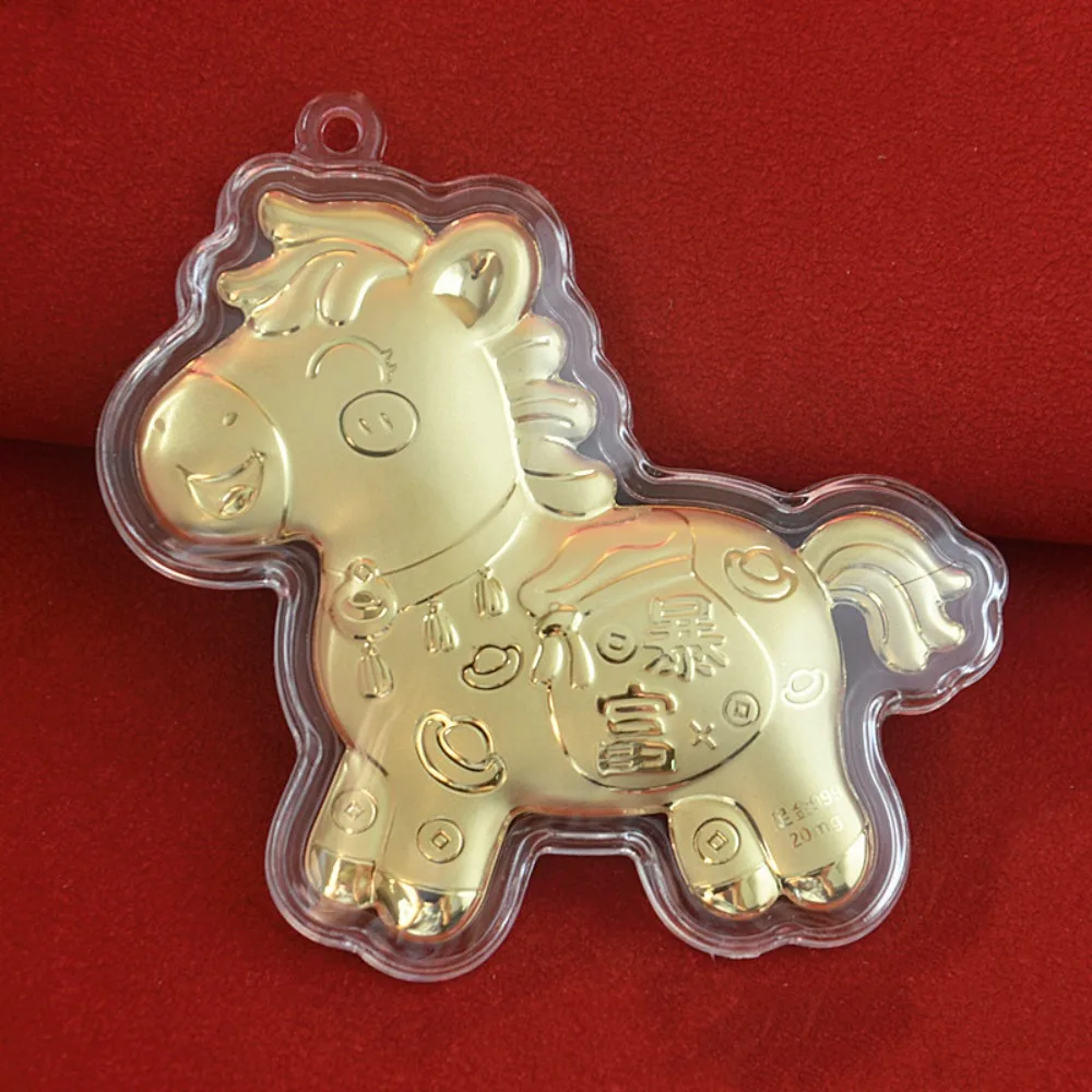 

Creative Golden Horse Accessories Mascot Dolls Year of Horse Gold Pony Keychain Accessories Cute Chinese Style