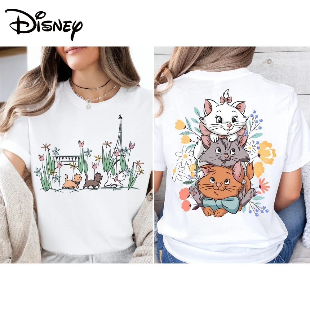 Summer New Women's Plus Size T-shirt Disney Creative Printing Fashion Retro Harajuku Loose Casual Versatile Short-sleeved Top