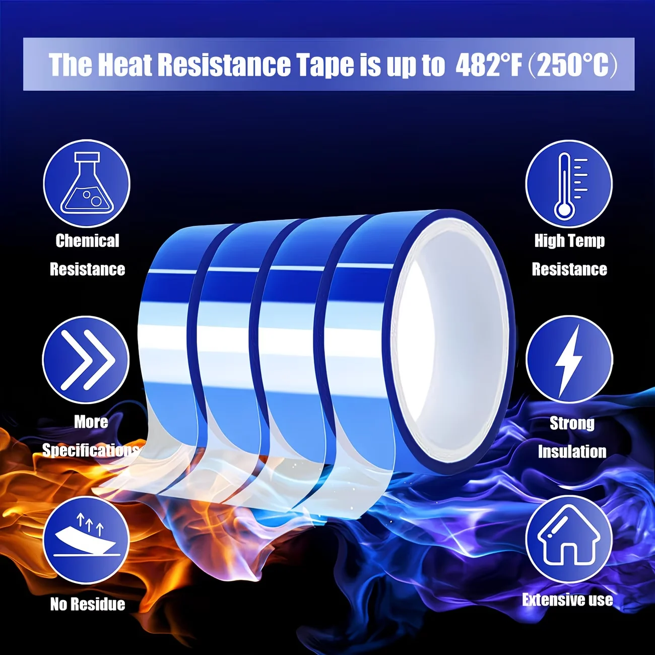2/4pcs Heat Transfer Tape for Sublimation Printing, High Temp Resistant Adhesive Hot Press Tape, No Residue for Vinyl & Sealing view 6