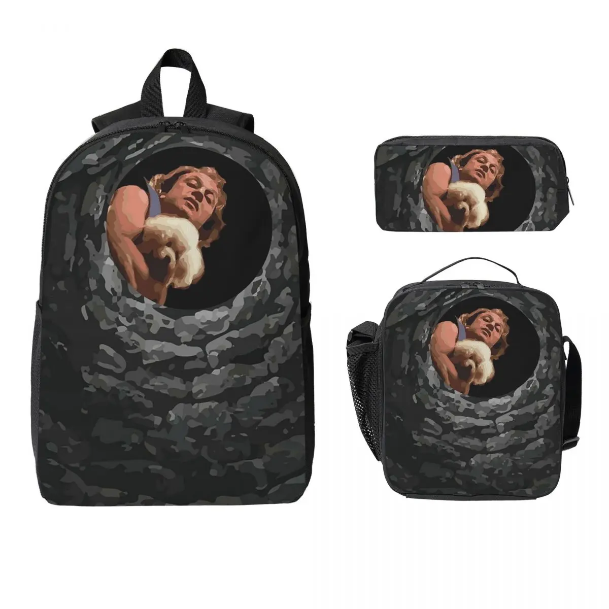 Buffalo Bill Looking Down Well Backpack Boys Girls BookBag School Bag Laptop Shoulder Bags 3ps Insulated Lunch Bag Pencil Case