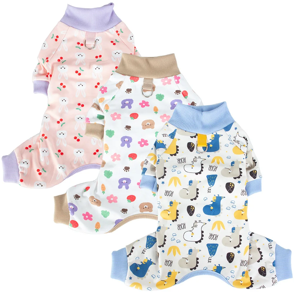 

Dog Pajamas for Small Dogs Soft Pet Clothes Cute Puppy Rompers Outfits Jumpsuit Bodysuits for Cat Cotton Sleepwear Pet Gifts