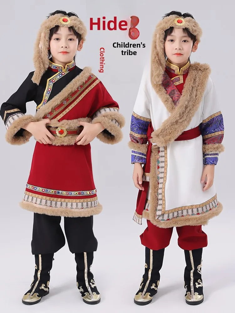 

Тибетский этнический костюм для мальчиков, одежда для монгольских танцев, новый детский костюм Minori M для малышей, монгольский костюм для малышей