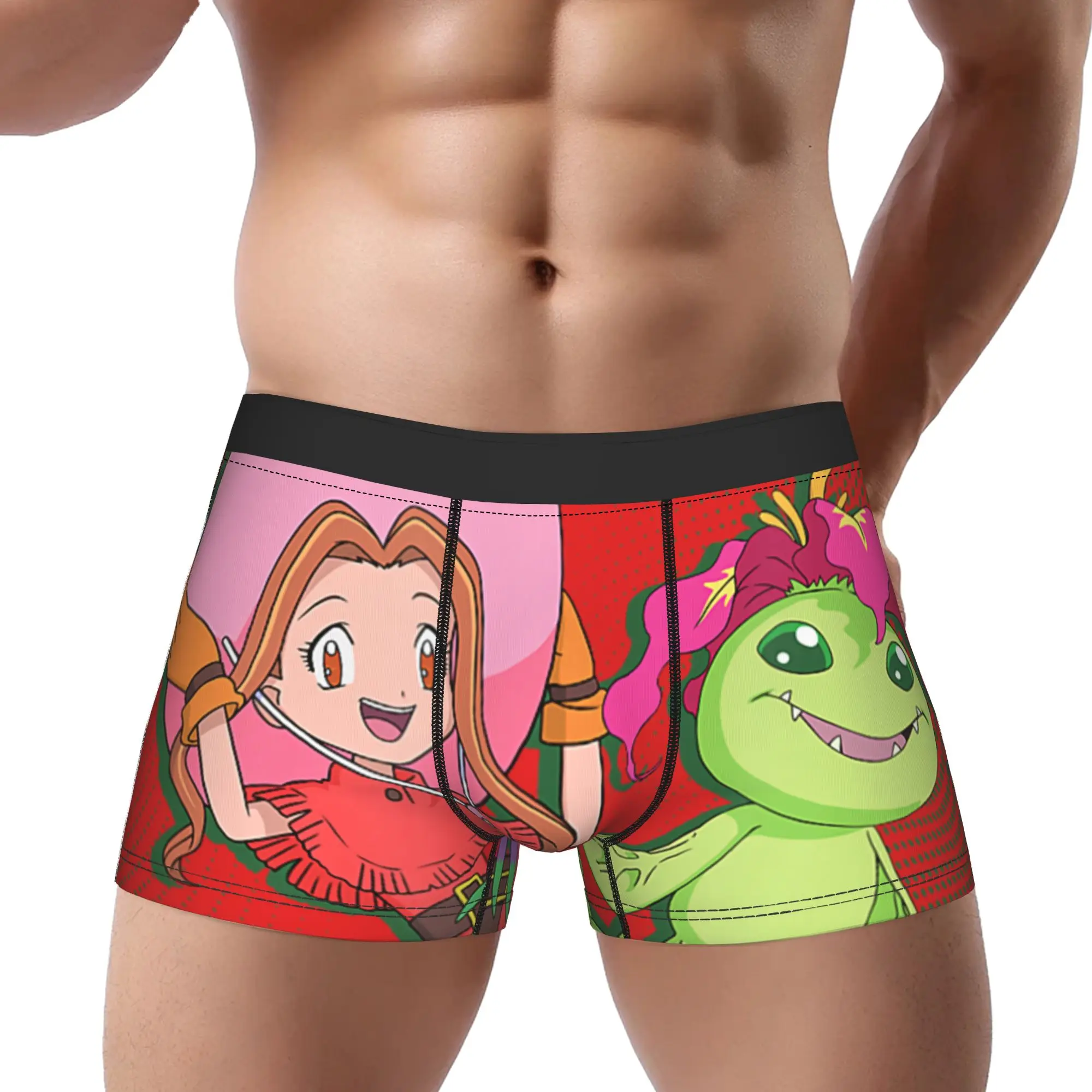 Digimon Mimi und Palmon Frame Digital Monsters Unterhose Homme Höschen Herrenunterwäsche Print Shorts Boxershorts