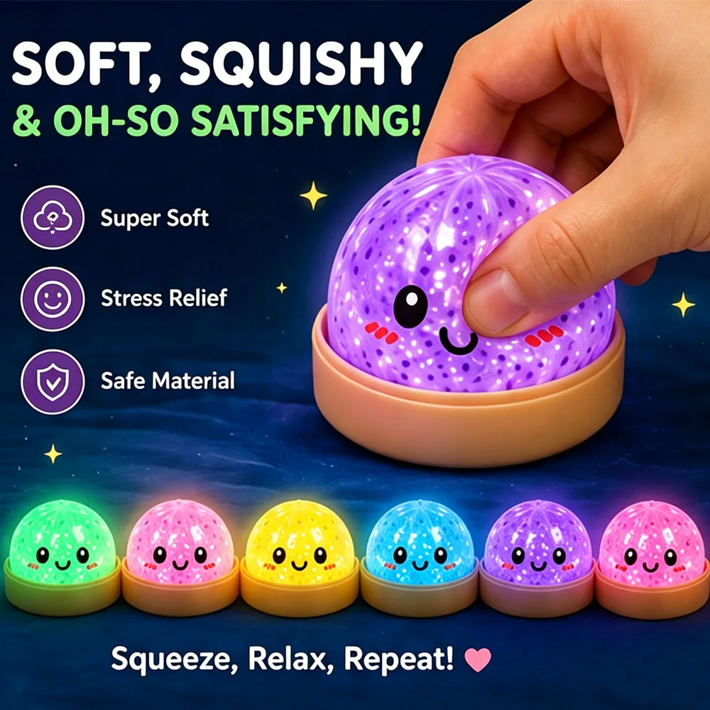 Squishy Kawaii Lumineux en forme de Dumpling, Faux Aliment Esthétique, Décoration de Chambre et de Bureau, Ornement à Rebond Lent, à Presser, Cadeau Surprise pour Fête