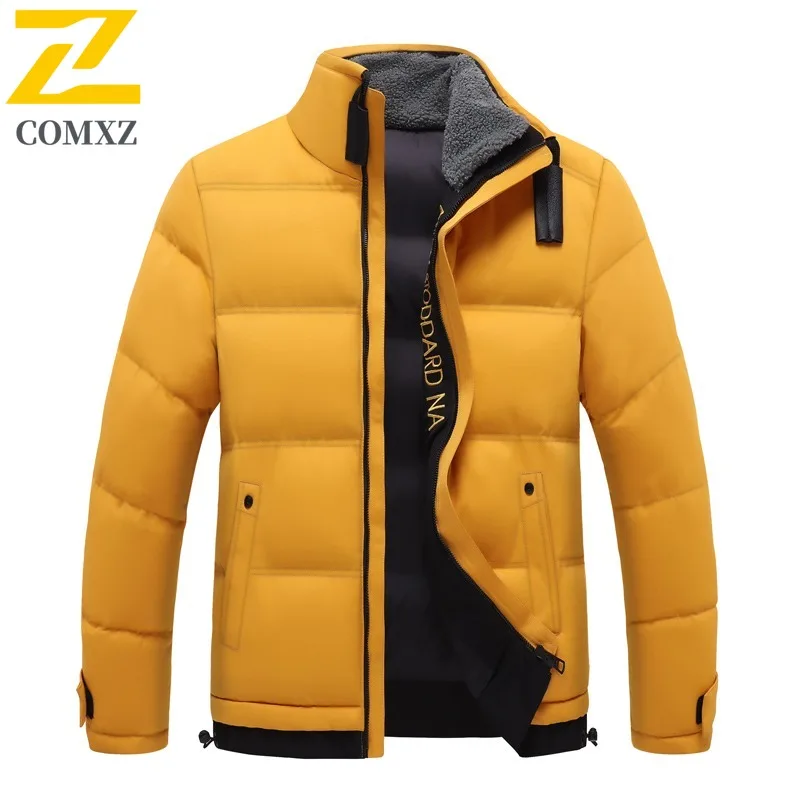 

COMXZ Men Cotton Jacket Casual Stand Collar Commuting Office Windproof Cold Proof Parka Urban Self-cultivation Warm Winter Coats