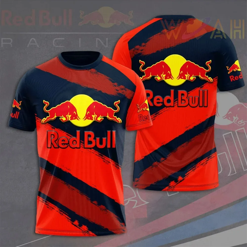 2025, новейшая футболка Red Bull, модная гоночная футболка, футболка с 3D принтом Red Bull, городская мода, одежда Red Bull