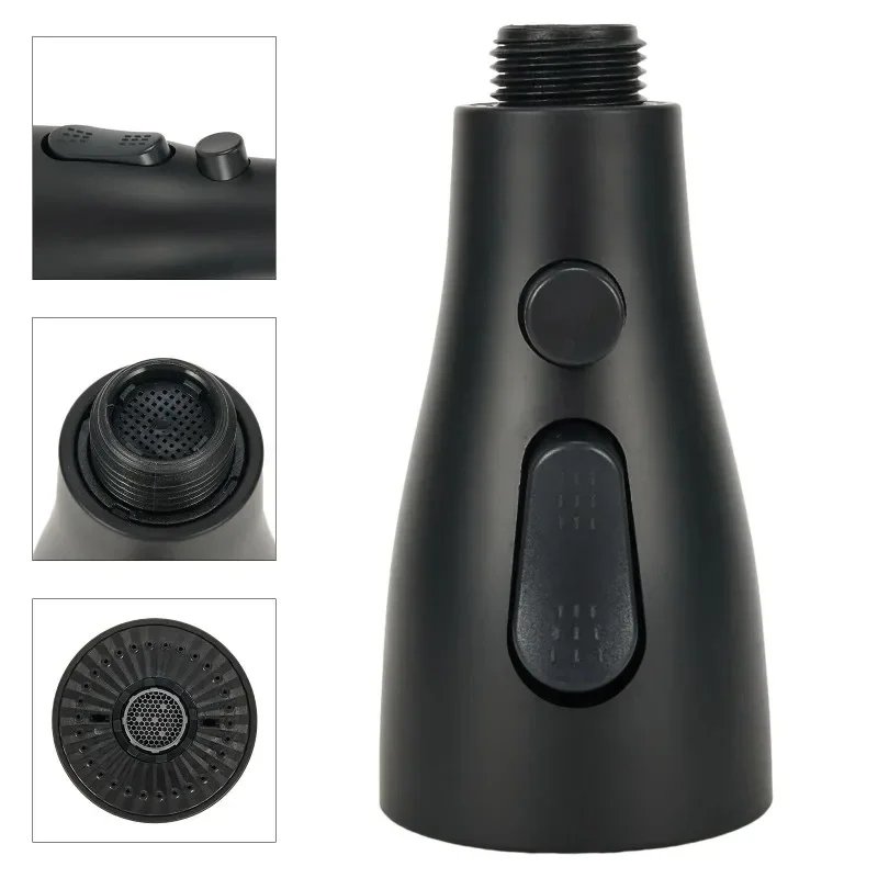 Pull Out Spray Shower Head Kitchen Spare Replacement Tap Sprayer 3 Modes Water Saving Universal Kitchen Faucet Head Aerator