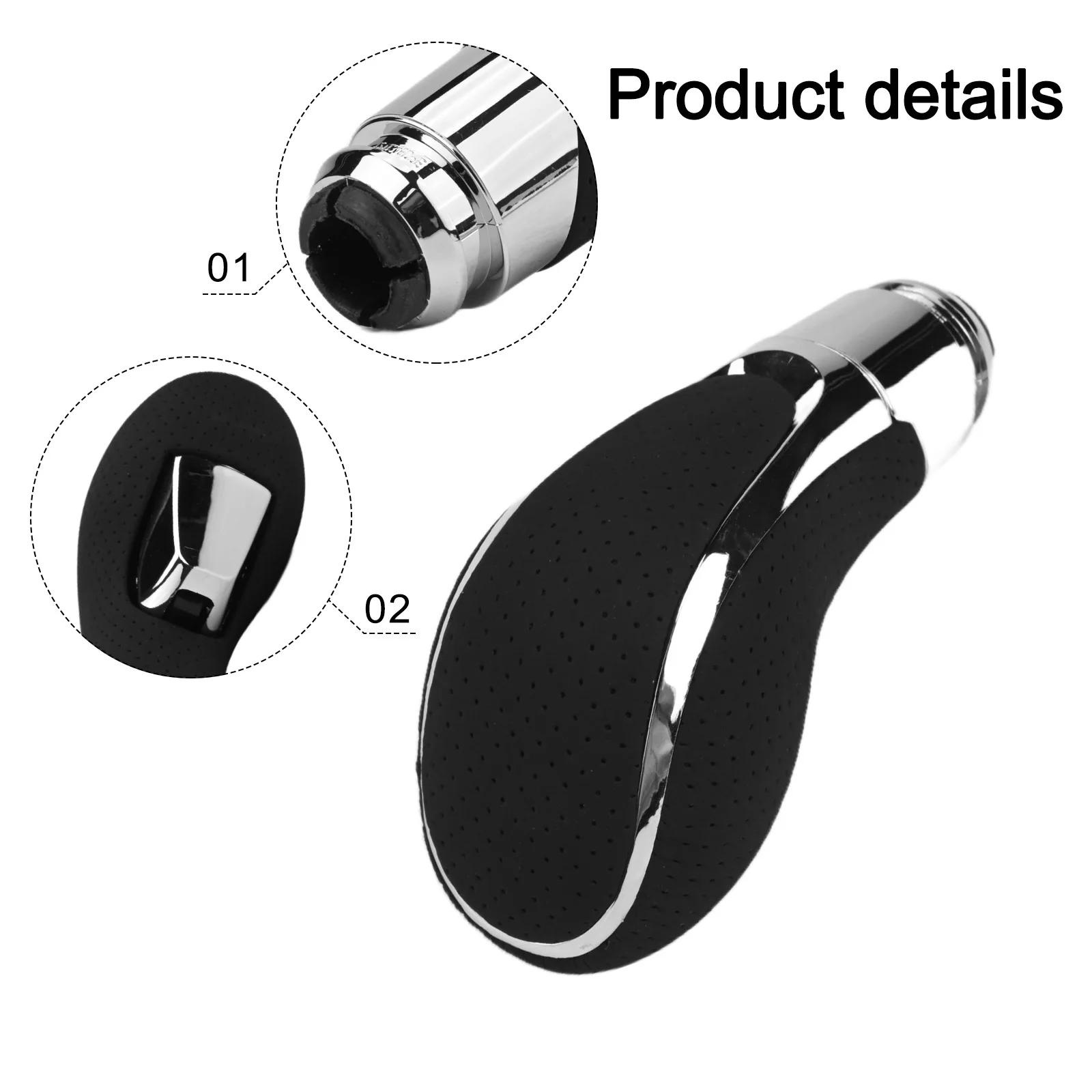 Black Shift Knob 2010-2016 Car Modification Leather Black Gear Shift Knob Enhanced Grip Design Modern Black Finish