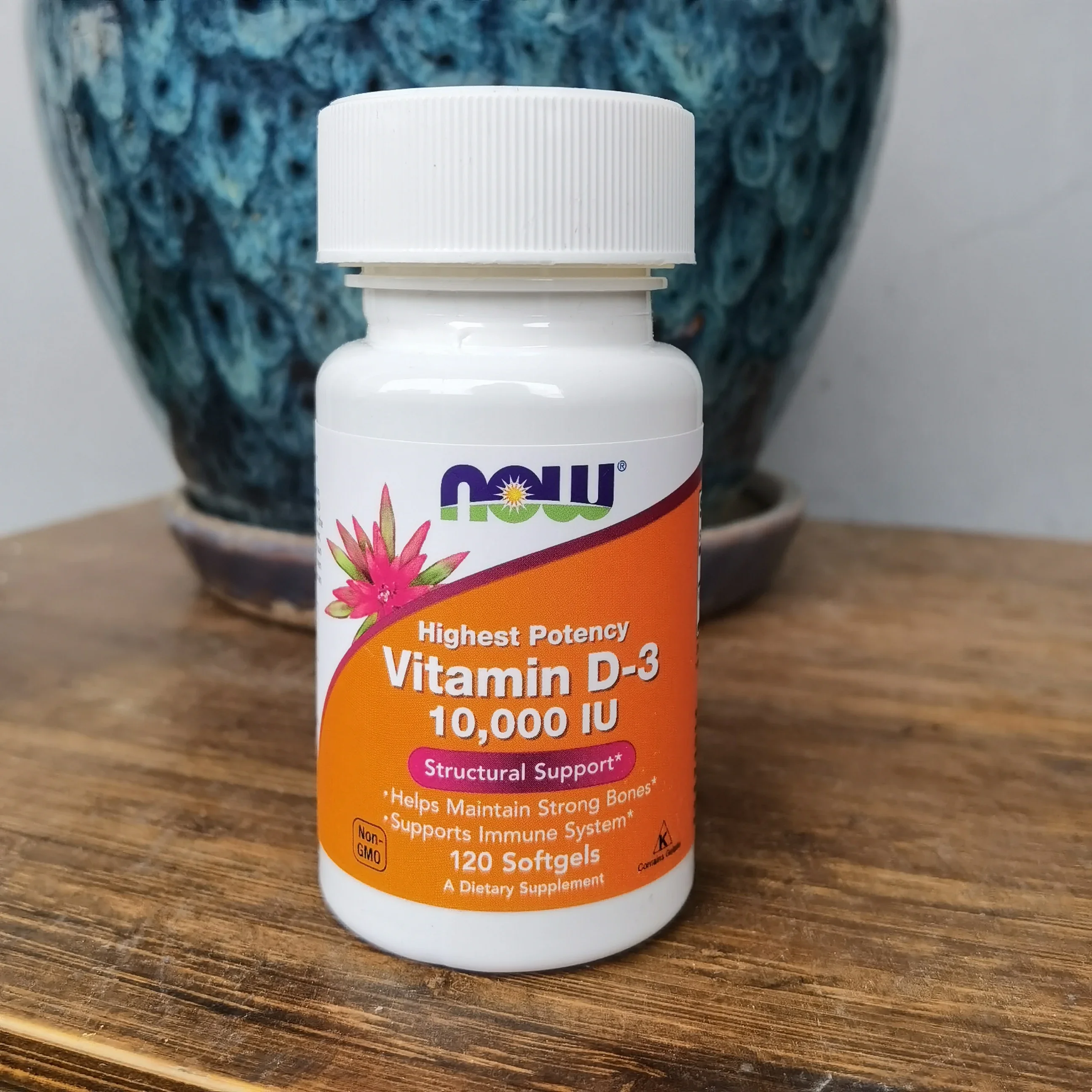 Now Vitamin D-3 10000 IU 120 Capsules Helps Maintain Strong Bones